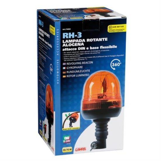 Φάρος με ελαστική βάση RH-3 12V/24V με DIN 125x235mm Φάροι Αλογόνου