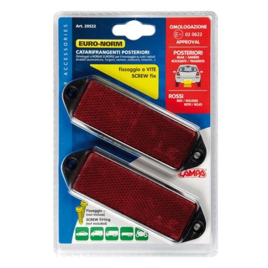 ΑΝΤΑΝΑΚΛΑΣΤΙΚΑ ΚΟΚΚΙΝΑ EURO-NORM 90x35mm 2ΤΕΜ Αντανακλαστικά