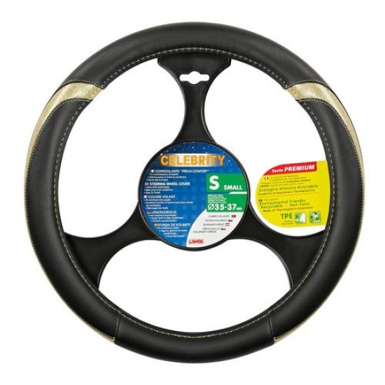 ΚΑΛΥΜΜΑ ΤΙΜΟΝΙΟΥ CELEBRITY ΜΑΥΡΟ ΧΡΩΜΑ ME ΜΕΤΑΛΛΙΖΕ ΣΧΕΔΙΟ /ΑΟΣΜΟ /ΟΙΚΟΛΟΓΙΚΟ/ ΜΗ ΤΟΞΙΚΟ/ ΑΝΑΚΥΚΛΩΣΙΜΟ ΥΛΙΚΟ Καλύμματα Τιμονιού