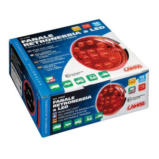 ΦΩΣ ΦΟΡΤΗΓΟΥ ΠΙΣΩ 12/24V 14LED ΚΟΚΚΙΝΟ ΣΤΡΟΓΓΥΛΟ 140mm 1ΤΕΜ. Εξωτερικά Οπίσθια Φώτα