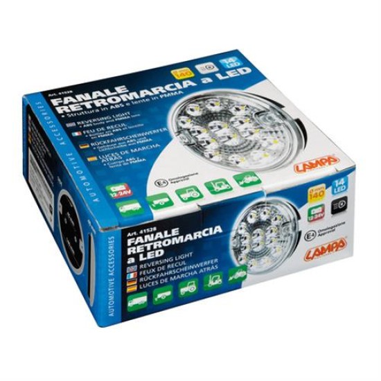 ΦΩΣ ΦΟΡΤΗΓΟΥ ΠΙΣΩ 12/24V 14LED ΔΙΑΦΑΝΟ ΣΤΡΟΓΓΥΛΟ 140mm 1ΤΕΜ. Εξωτερικά Οπίσθια Φώτα