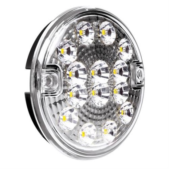 ΦΩΣ ΦΟΡΤΗΓΟΥ ΠΙΣΩ 12/24V 14LED ΔΙΑΦΑΝΟ ΣΤΡΟΓΓΥΛΟ 140mm 1ΤΕΜ. Εξωτερικά Οπίσθια Φώτα