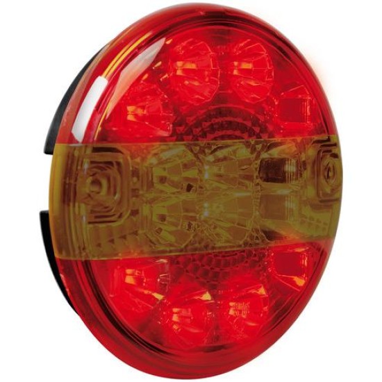 ΦΩΣ ΦΟΡΤΗΓΟΥ ΠΙΣΩ 12/24V 14LED ΚΟΚΚΙΝΟ/ΠΟΡΤΟΚΑΛΙ 3 ΧΡΗΣΕΩΝ ΣΤΡΟΓΓΥΛΟ 140mm 1ΤΕΜ. Εξωτερικά Οπίσθια Φώτα