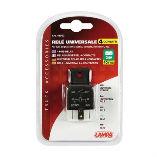 Ρελέ Φορτηγού 24V 40Α 4 επαφών Διακόπτες Ρελέ