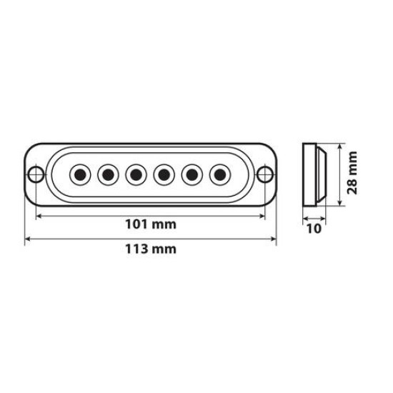 ΣΤΡΟΜΠΟ ΛΕΥΚΟ LF1 12/24V ΜΕ 6 LED 19 ΧΡΗΣΕΩΝ ΑΔΙΑΒΡΟΧΟ 113x28mm 1ΤΕΜ. Στρόμπο (Strobe)