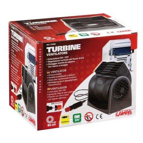 ΑΝΕΜΙΣΤΗΡΑΣ TURBINE 24V (2 ΤΑΧΥΤΗΤΩΝ) 19x23cm Ανεμιστήρες Αυτοκινήτου Θερμαντικά