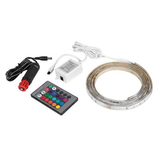 ΤΑΙΝΙΑ 60LED 12/24V RGB MULTICOLOR 200cm ΜΕ ΦΙΣ ΑΝΑΠΤΗΡΑ ΚΑΙ ΤΗΛΕΧΕΙΡΙΣΜΟ 16 ΧΡΩΜΑΤΩΝ  ΚΑΙ 3 ΧΡΗΣΕΩΝ Φωτισμός LED