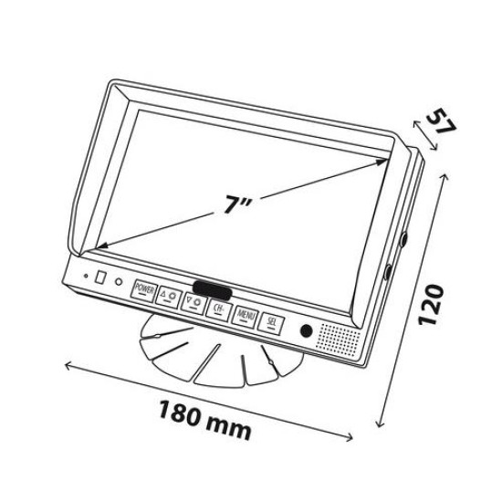 ΟΘΟΝΗ M1 180x120mm 7 ΙΝΤΣΕΣ 10-32V ΓΙΑ 1 ΚΑΜΕΡΑ ΚΑΙ 1 AUDIO Κάμερες και Απεικόνιση