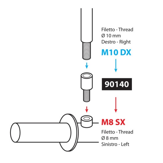 ΑΝΤΑΠΤΟΡΑΣ ΓΙΑ ΚΑΘΡΕΠΤΗ ΜΗΧΑΝΗΣ M10DX-M8SX -1ΤΕΜ Καθρέπτες