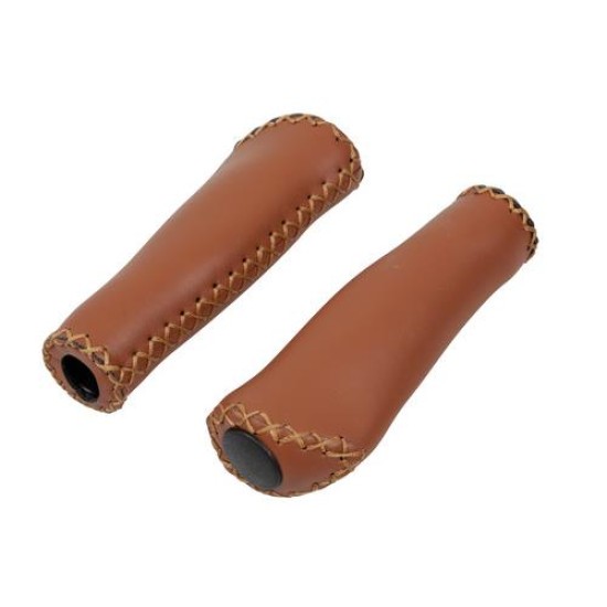 ΧΕΙΡΟΛΑΒΕΣ ΠΟΔΗΛΑΤΟΥ ΔΕΡΜΑΤΙΝΑ VINTAGE 135+135mm 22mm ΚΑΦΕ 2ΤΕΜ. Χερούλια