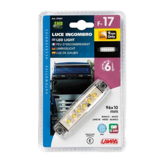 ΦΩΣ ΟΓΚΟΥ 6LED ΛΕΥΚΟ 12/24V 96mm ΑΔΙΑΒΡΟΧΟ 1ΤΕΜ. Φώτα Ογκου