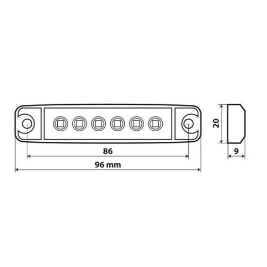 ΦΩΣ ΟΓΚΟΥ 6LED ΛΕΥΚΟ 12/24V 96mm ΑΔΙΑΒΡΟΧΟ 1ΤΕΜ. Φώτα Ογκου