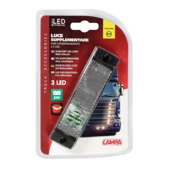ΦΩΣ ΘΕΣΕΩΣ ΦΟΡΤΗΓΟΥ 24V 3LED ΛΕΥΚΟ 130x30mm 1ΤΕΜ. Εξωτερικά Φώτα & Προβολείς LED