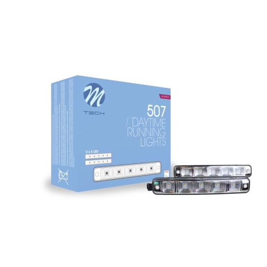 ΠΡΟΣΘΕΤΟ DAYTIME DRL LD507SE 12V - OSRAM - ΔΙΕΘΝΕΣ ΜΕ 5HP LED - 190 Χ 43 Χ 32mm - 2 ΤΕΜ. M-TECH Διεθνή Φώτα Ημέρας (DRL)