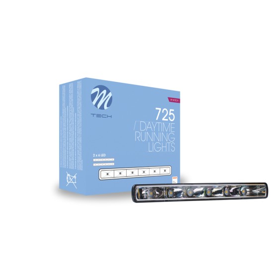 ΠΡΟΣΘΕΤΟ DAYTIME DRL LD725SE 12V - OSRAM - ΔΙΕΘΝΕΣ ΜΕ 6HP LED - 180 Χ 36 Χ 21mm - 2 ΤΕΜ. M-TECH Διεθνή Φώτα Ημέρας (DRL)