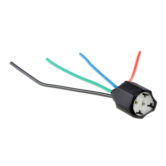 ΒΑΣΗ/ΦΙΣΑ ΚΕΡΑΜΙΚΗ ΓΙΑ ΡΕΛΕ 4 PIN ME 4 ΚΑΛΩΔΙΑ (14 cm) M-TECH - 1 ΤΕΜ. Βασεις - Φίσες