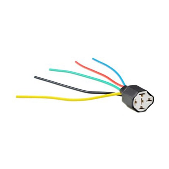 ΒΑΣΗ/ΦΙΣΑ ΚΕΡΑΜΙΚΗ ΓΙΑ ΡΕΛΕ 5 PIN ME 5 ΚΑΛΩΔΙΑ (14 cm) M-TECH - 1 ΤΕΜ. Βασεις - Φίσες