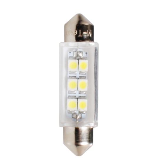 ΛΑΜΠΑΚΙΑ ΠΛΑΦΟΝΙΕΡΑΣ C5W/C10W 12V 0,48W SV8,5 41mm LED 6xSMD3528 PREMIUM ΛΕΥΚΟ 1ΤΕΜ. Πλαφονιέρας