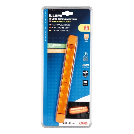 ΦΩΣ ΟΓΚΟΥ 9/32V ILLUMI ΜΕ 9 SMD LED 1 ΧΡΗΣΗΣ ΦΛΑΣ (ΠΟΡΤΟΚΑΛΙ/ΑΔΙΑΒΡΟΧΟ) - 1 ΤΕΜ. Εξωτερικά Φώτα