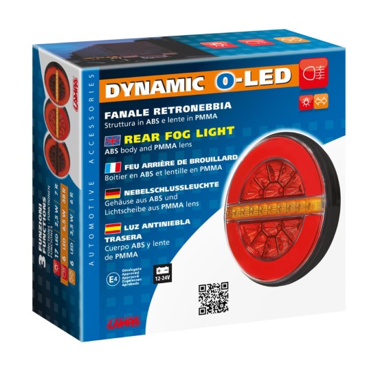 ΦΩΣ ΠΙΣΩ ΔΕΞΙ 12/24V DYNAMIC-O 140 mm ΜΕ 29 LED 3 ΧΡΗΣΕΙΣ ΟΜΙΧΛΗΣ/ΘΕΣΕΩΣ/ΦΛΑΣ (ΚΟΚΚΙΝΟ/ΠΟΡΤΟΚΑΛΙ) - 1 ΤΕΜ. Εξωτερικά Φώτα