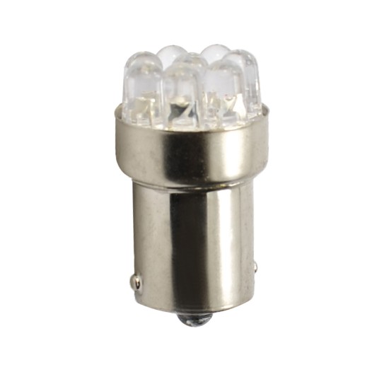 R5W 24V P21W BA15s LED 9xFlux 5mm ΚΙΤΡΙΝΟ (ΜΟΝΟΠΟΛΙΚΟ) 1ΤΕΜ. M-TECH Με Κάλυκα