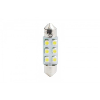 ΛΑΜΠΑΚΙΑ ΠΛΑΦΟΝΙΕΡΑΣ C5W/C10W 12V 0,48W SV8,5 36mm LED 6xSMD3528 ΜΠΛΕ BLISTER 2ΤΕΜ. M-TECH