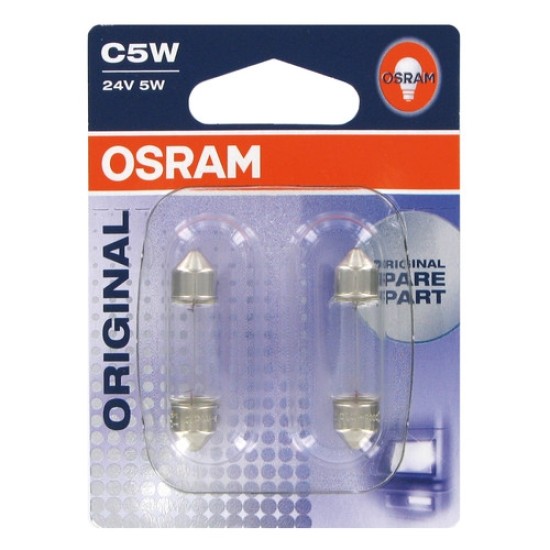 C5W 24V 5W SV8,5-8 11x35mm 2ΤΕΜ. Πλαφονιέρας