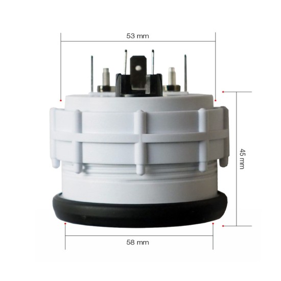 ΟΡΓΑΝΟ ΠΙΕΣΗΣ ΛΑΔΙΟΥ BLACK LINE 58mm ΜΕ ΛΕΥΚΟ ΦΩΤΙΣΜΟ LED (ΜΑΥΡΟ ΚΑΝΤΡΑΝ/ΜΑΥΡΟ ΠΛΑΙΣΙΟ) Πίεση Λαδιού