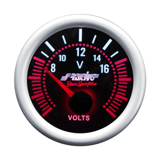 ΒΟΛΤΟΜΕΤΡΟ 52mm 2 INCH ΜΑΥΡΟ ΜΕ ΚΟΚΚΙΝΟ ΦΩΤΙΣΜΟ Βολτόμετρα