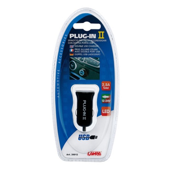 ΑΝΤΑΠΤΟΡΑΣ ΑΝΑΠΤΗΡΑ ΜΕ 2 USB 12/24V 2500 mA LED PLUG-IN 2 (Φ 25mm / ΜΗΚΟΣ 51mm) Αντάπτορες