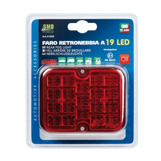 ΠΙΣΩ ΦΑΝΑΡΙ ΟΜΙΧΛΗΣ 12/24V (ΚΟΚΚΙΝΟ - 19 LED - 81 Χ 100mm) - 1 ΤΕΜ. Εξωτερικά Οπίσθια Φώτα