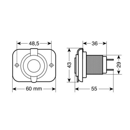 ΠΡΙΖΑ ΦΟΡΤΙΣΗΣ USB ΜΕ ΚΑΠΑΚΙ EXT-7 12/24V Φορτιστές 12 και 24V