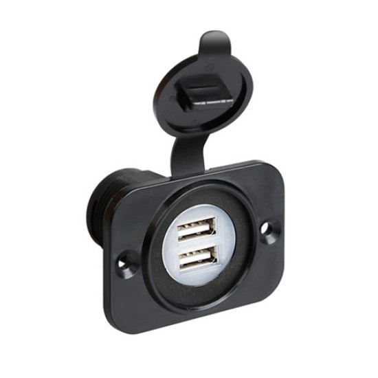 ΠΡΙΖΑ ΦΟΡΤΙΣΗΣ ΜΕ ΚΑΠΑΚΙ ΜΕ 2 USB 12/24V EXT-8 Φορτιστές 12 και 24V