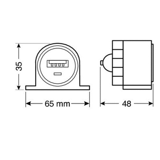 ΠΡΙΖΑ USB ΜΕ ΒΑΣΗ KAI ΕΝΔΕΙΞΗ LED 2100mA 12/24V Φορτιστές 12 και 24V