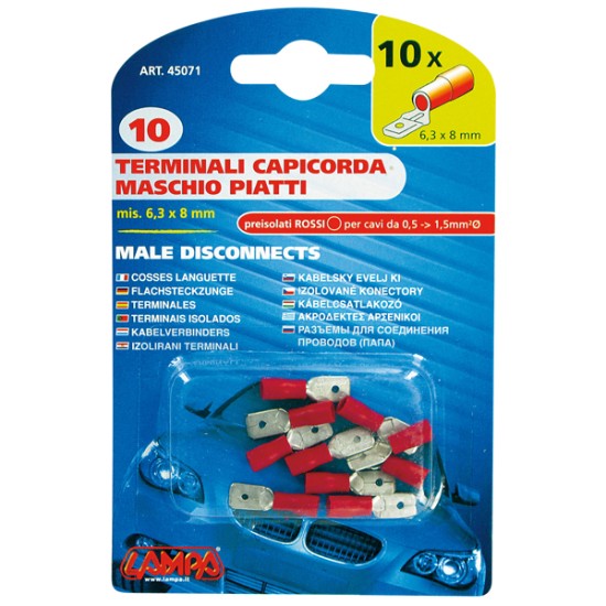 ΦΙΣΑΚΙΑ 6.3 x 0.8mm (10τμχ.) Ακροδέκτες Καλωδίων