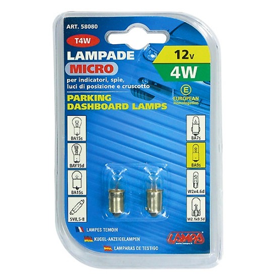 ΛΑΜΠΑ ΜΙΝΙΟΝ 12V/4W (T4W) Με Κάλυκα