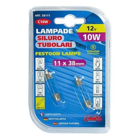 ΣΕΤ ΛΑΜΠΑΚΙΑ C10W-12V/10W SV8.5-8 Πλαφονιέρας