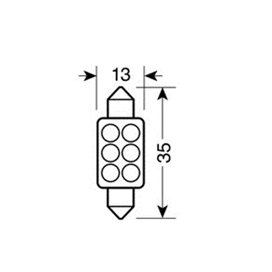 ΛΑΜΠΑΚΙ ΠΛΑΦΟΝΙΕΡΑΣ 6 LED 13x35mm Πλαφονιέρας