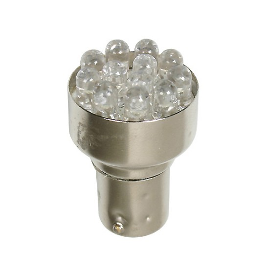 ΛΑΜΠΑΚΙ 12LED BAY15d 24V ΛΕΥΚΟ Με Κάλυκα