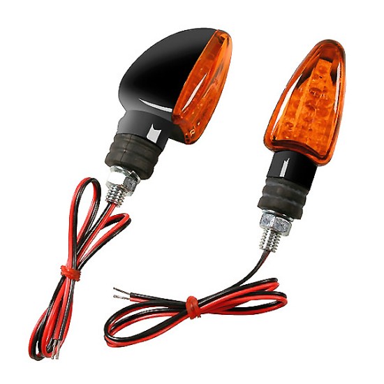 ΦΛΑΣ ΜΗΧΑΝΗΣ ARROW 12V LED (68 x 27 mm) ΜΑΥΡΟ ΜΕ ΠΟΡΤΟΚΑΛΙ ΤΖΑΜΑΚΙ -2 ΤΕΜ. LED Φλας