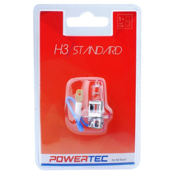 Λαμπάκι Αλογόνου H3 12V 60/55W PK22s  POWERTEC STANDARD ΑΛΟΓΟΝΟΥ 1ΤΕΜ. Λάμπες