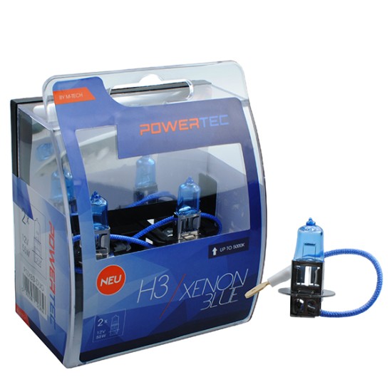 H3 12V 55W PK22s 5.000K POWERTEC XENON BLUE 2ΤΕΜ. M-TECH 4800K έως 6500K