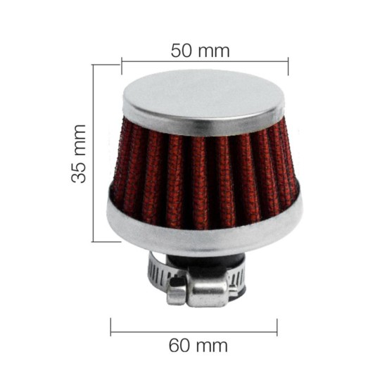 ΦΙΛΤΡΑΚΙ ΑΝΑΘΥΜΙΑΣΕΩΝ Φ 25 mm -  50-60 Χ 35 mm (ΚΟΚΚΙΝΟ) Φίλτρα Αναθυμιάσεων