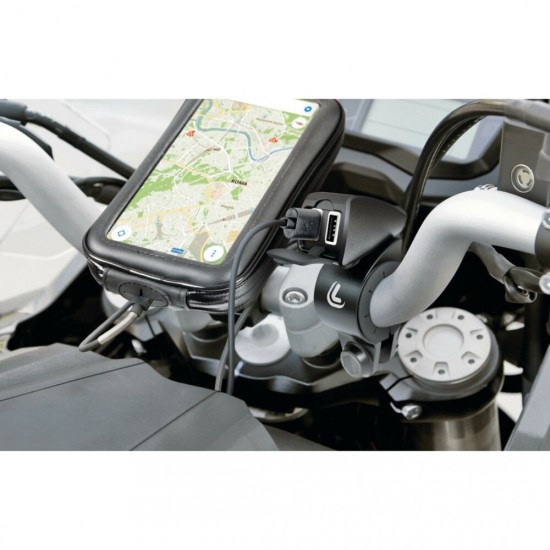 ΦΟΡΤΙΣΤΗΣ USB ΔΙΠΛΟΣ TREK 12/24V 5400mA ΜΕ ΒΑΣΗ ΣΤΗΡΙΞΗΣ ΤΙΜΟΝΙΟΥ 21-32mm ΚΑΙ ΚΑΛΩΔΙΟ 150cm ΑΔΙΑΒΡΟΧΟΣ Φορτιστές 12 και 24V