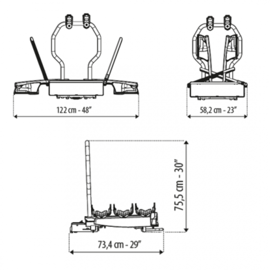 ΒΑΣΗ ΠΟΔΗΛΑΤΟΥ ΚΟΤΣΑΔΟΡΟΥ ANTARES PLUS ΓΙΑ 3 ΠΟΔΗΛΑΤΑ Η 2 E-BIKE/FAT BIKE MENABO Βάσεις Κοτσαδόρου